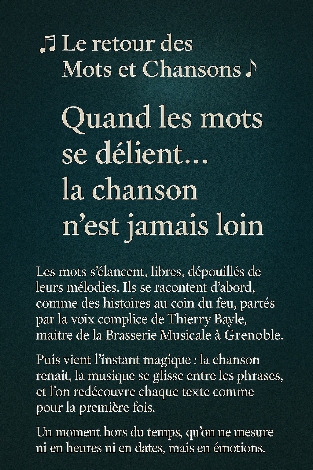 diffusion live aux Arcades Musicales de Grenoble