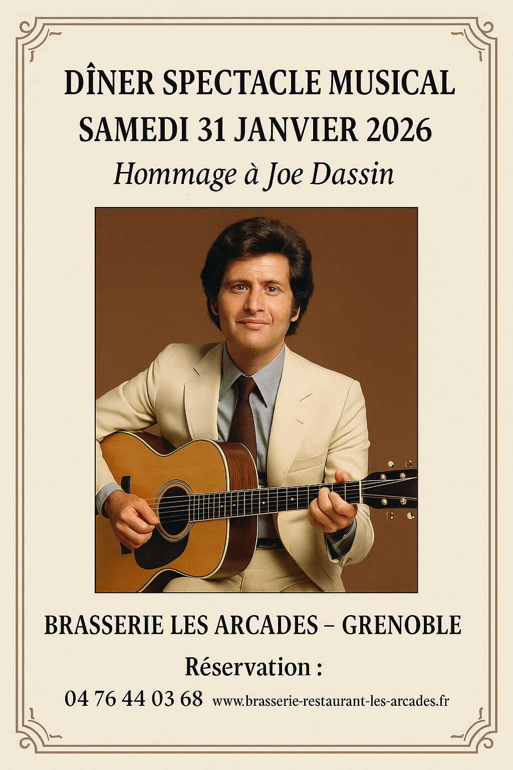 Dîner spectacle musical Joe Dassin